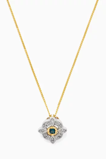 Bettina Diamond & London Topaz Necklace in 14kt Gold