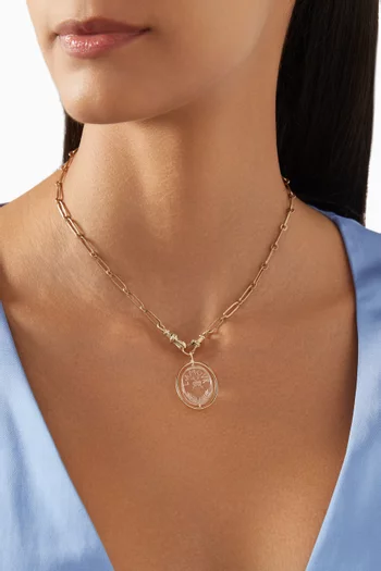 L'Amour N2 Crystal Necklace in 9kt Gold