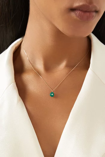 Orso Green Onyx & Diamond Necklace in 14kt Gold