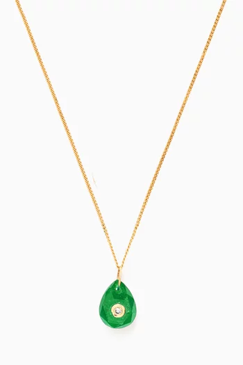 Orso Green Onyx & Diamond Necklace in 14kt Gold