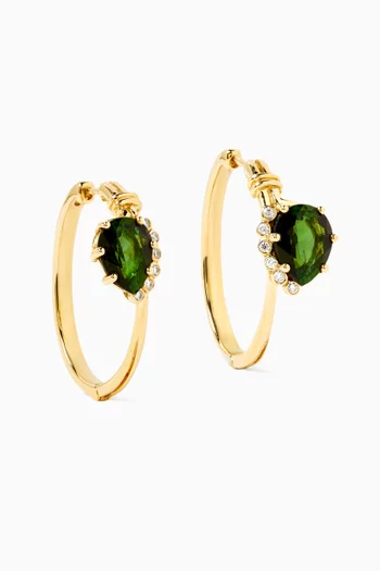 Sun N1 Tourmaline & Diamonds Hoop Earrings in 18kt Gold