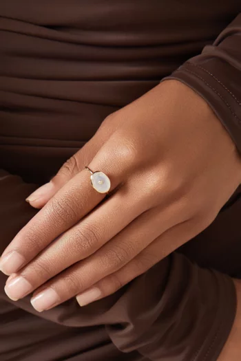 Orso Moonstone & Diamond Ring in 9kt Gold