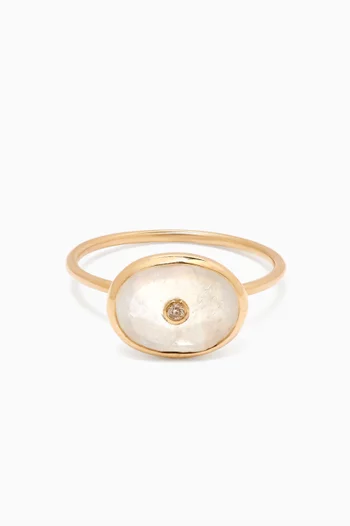Orso Moonstone & Diamond Ring in 9kt Gold