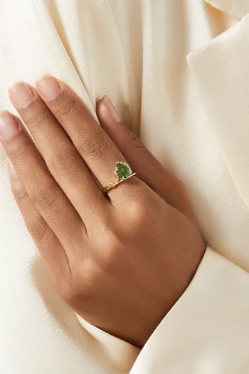 Sun N2 Green Tourmaline & Diamond Ring in 18kt Gold