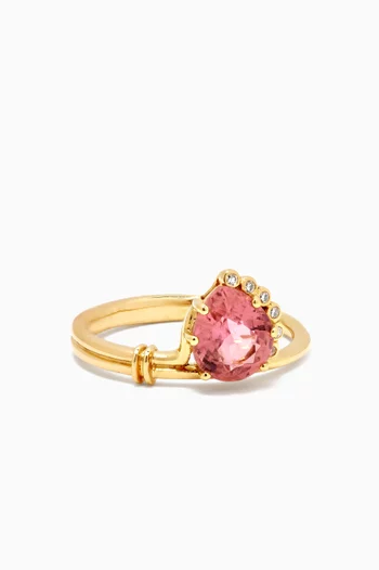 Sun N2 Pink Tourmaline & Diamond Ring in 18kt Gold