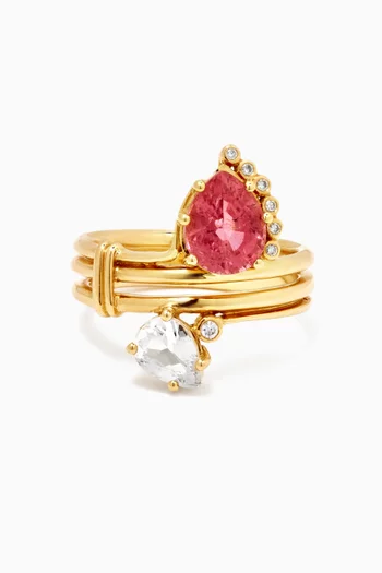 Sun N4 Pink Tourmaline & Diamond Ring in 18kt Gold