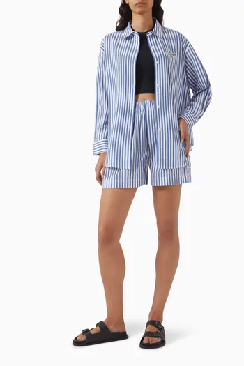 Striped Shorts in Cotton-poplin