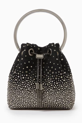 Bon Bon Crystal-embellished Bucket Bag in Mesh