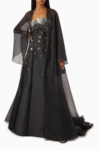 Embellished Gown & Abaya Set