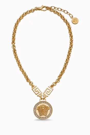 Buy Versace Multicolour Icon Medusa Necklace in Brass For Women Online Ounass Bahrain
