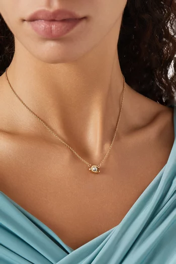 C Pendant Necklace in Gold-plated Brass