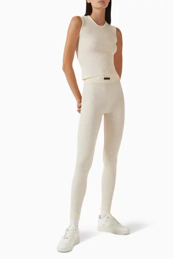 Slim-fit Leggings in Waffle-knit