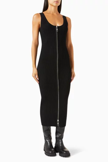 Sleeveless Midi Dress in Viscose Blend