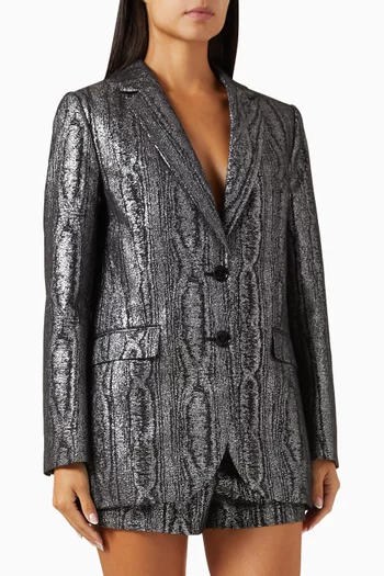 Boyfriend Blazer in Metallic Moiré