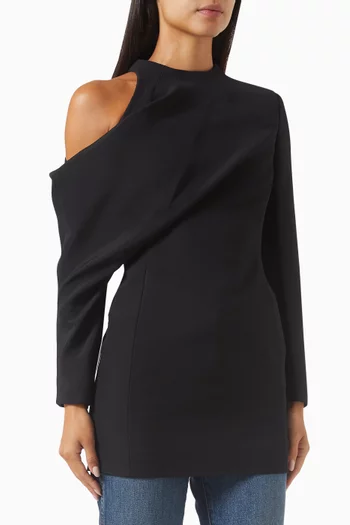 Tristan Cold-shoulder Top in Viscose Suiting