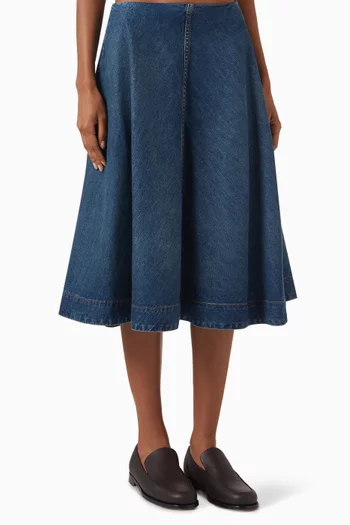 Renta A-line Skirt in Denim
