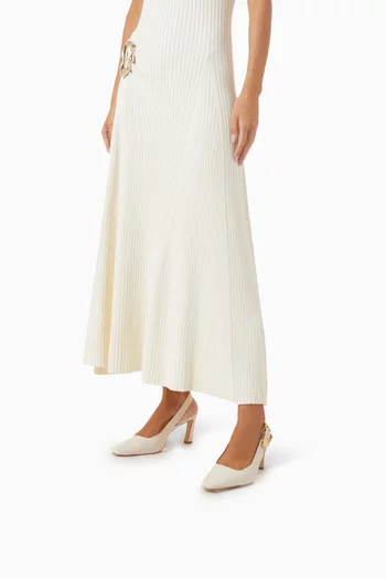 حذاء كلاسيك دارينجتون بسير خلفي وكعب 75 مم جلد لامع