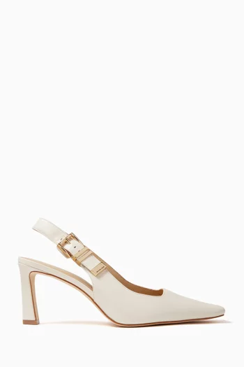 حذاء كلاسيك دارينجتون بسير خلفي وكعب 75 مم جلد لامع