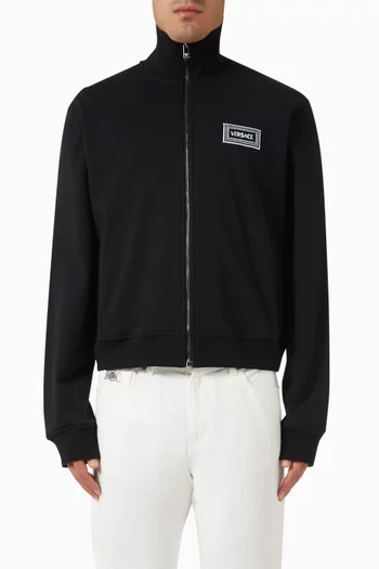90s Vintage Logo Zip Sweatshirt in Cotton