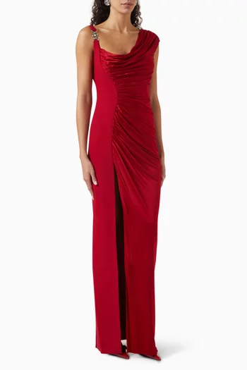 Medusa '95 Draped Gown in Viscose Jersey