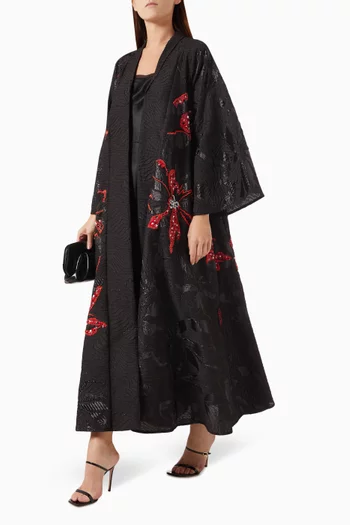 Embellished Event Abaya in Brocade