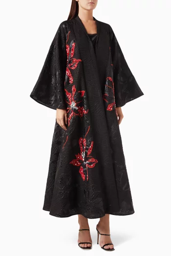 Embellished Event Abaya in Brocade