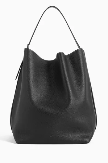 Belted Tote Bag in Leather