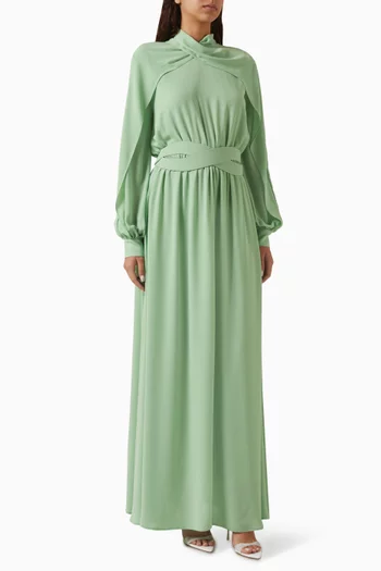 Cape & Belted Dress Set