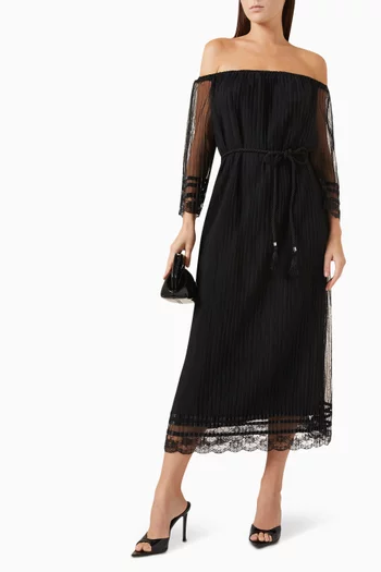 Off-shoulder Midi Dress