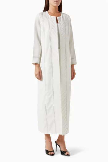 Contrast-stitch Abaya