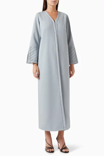 Contrast-stitch Abaya