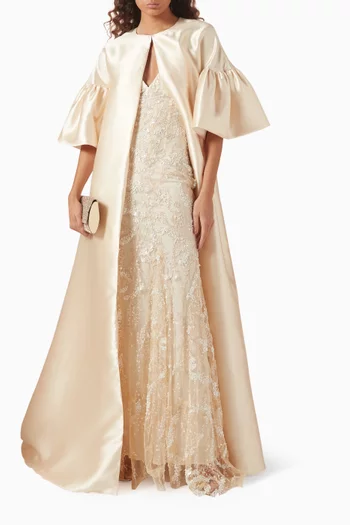 Bead-embellished Cape Gown