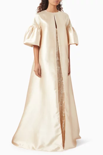 Bead-embellished Cape Gown