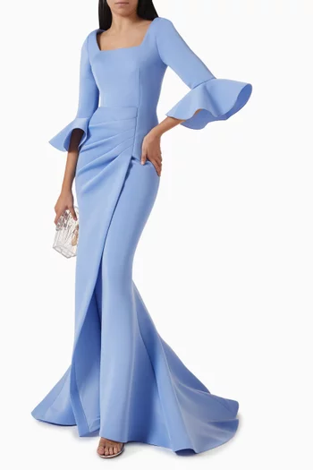 Draped Maxi Dress in Scuba