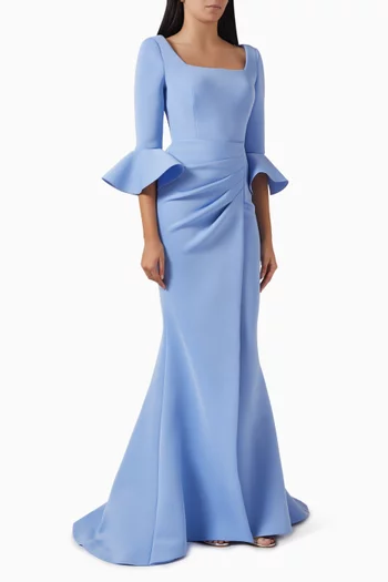 Draped Maxi Dress in Scuba