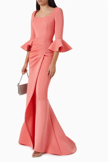 Draped Maxi Dress in Scuba