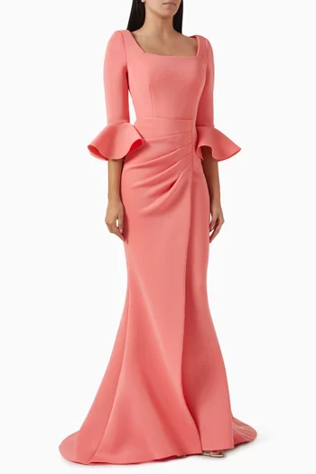 Draped Maxi Dress in Scuba