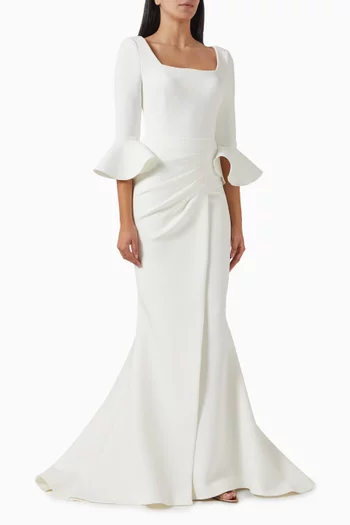 Draped Maxi Dress in Scuba