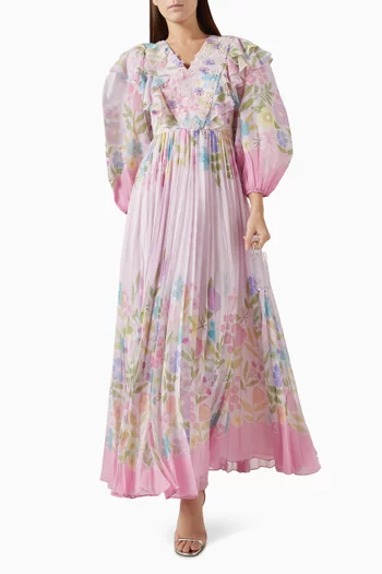 Daphne Puff-sleeve Maxi Dress