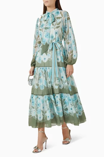 Camellia Embroidered Midi Dress