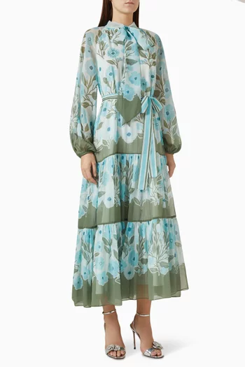 Camellia Embroidered Midi Dress