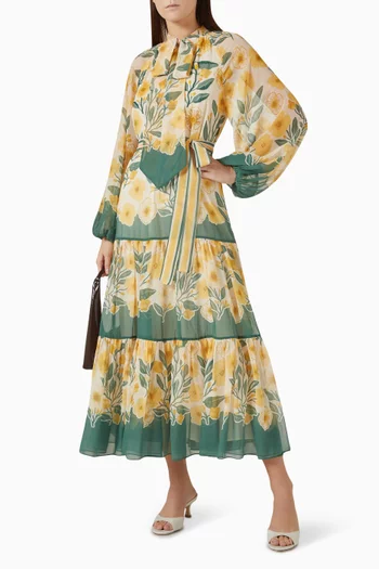 Camellia Embroidered Midi Dress