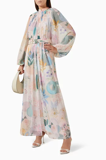 Francesca Floral-print Maxi Dress in Chiffon