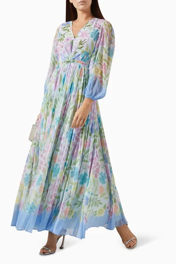 Eloise Floral-print Maxi Dress in Chiffon