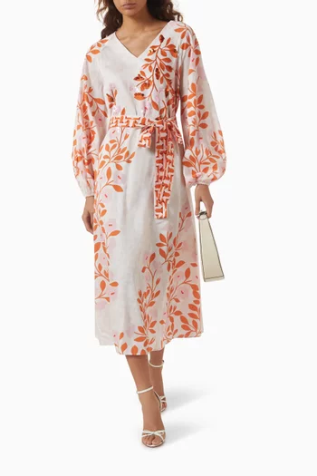 Delphine Printed Maxi Dress in Cotton-satin