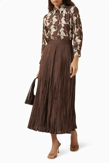 Abstract-print Shirt in Cotton-silk Muslin