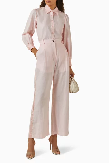 Embroidered Shirt in Linen