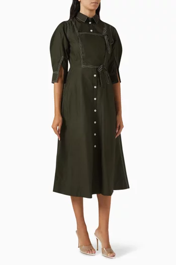 Kristina Midi Dress in Cotton Poplin