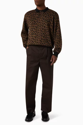 Leopard-print Polo Shirt in Cotton-blend