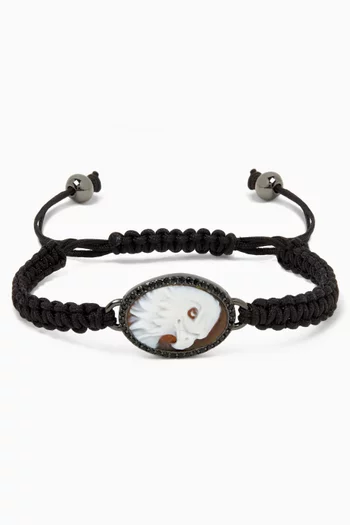 Eagle Cameo & Crystal Bracelet in Sterling Silver